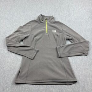 The North Face Sweater Womens‎ Small Gray Fleece Pullover 1/4 Zip Mock Neck